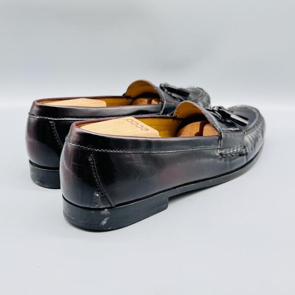 Cole Haan Shoes Mens 11.5 Burgundy Leather Tassel Loafers Dress Moc Toe Slip On - Picture 9 of 13